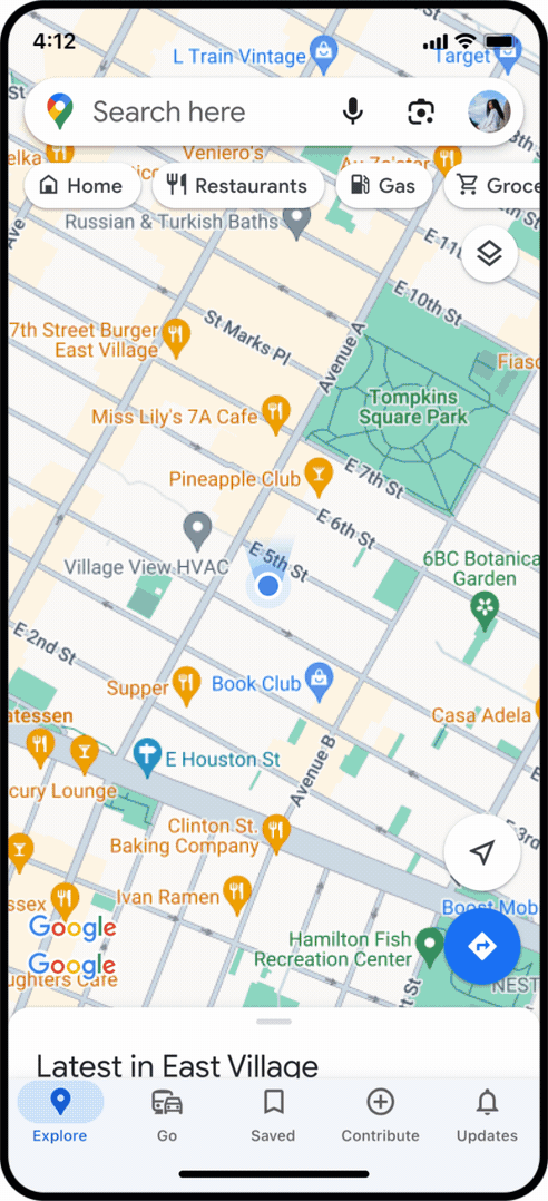 Résultats thématiques, choses à faire à Tokyo via Google Maps